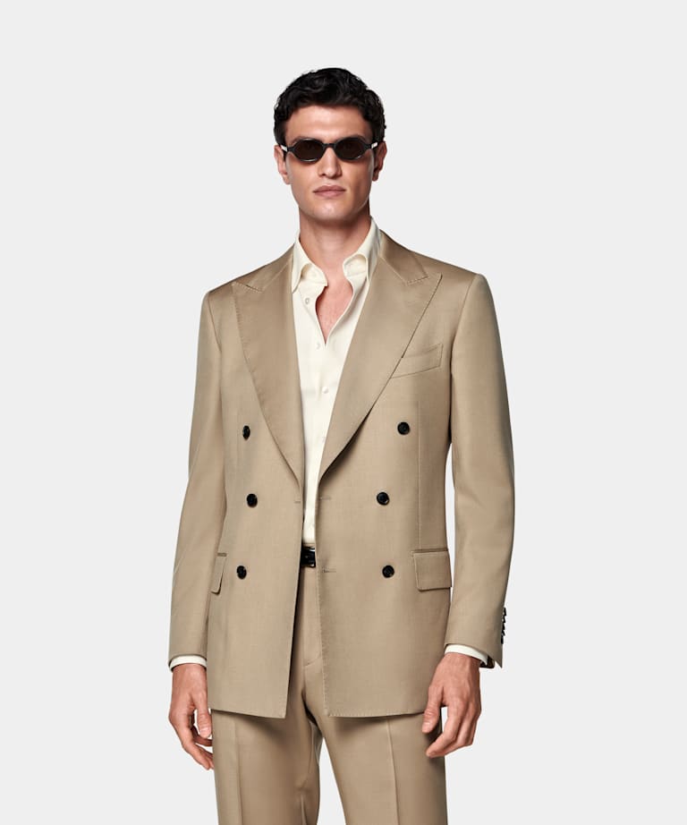 SUITSUPPLY All Season Wool Mohair by Vitale Barberis Canonico, Italien Mid Brown Tailored Fit Milano Suit