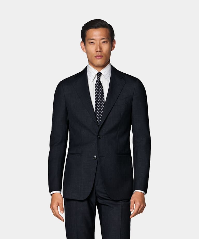 SUITSUPPLY All season Pure laine tropicale par Vitale Barberis Canonico, Italie Costume Perennial Havana coupe Tailored bleu marine