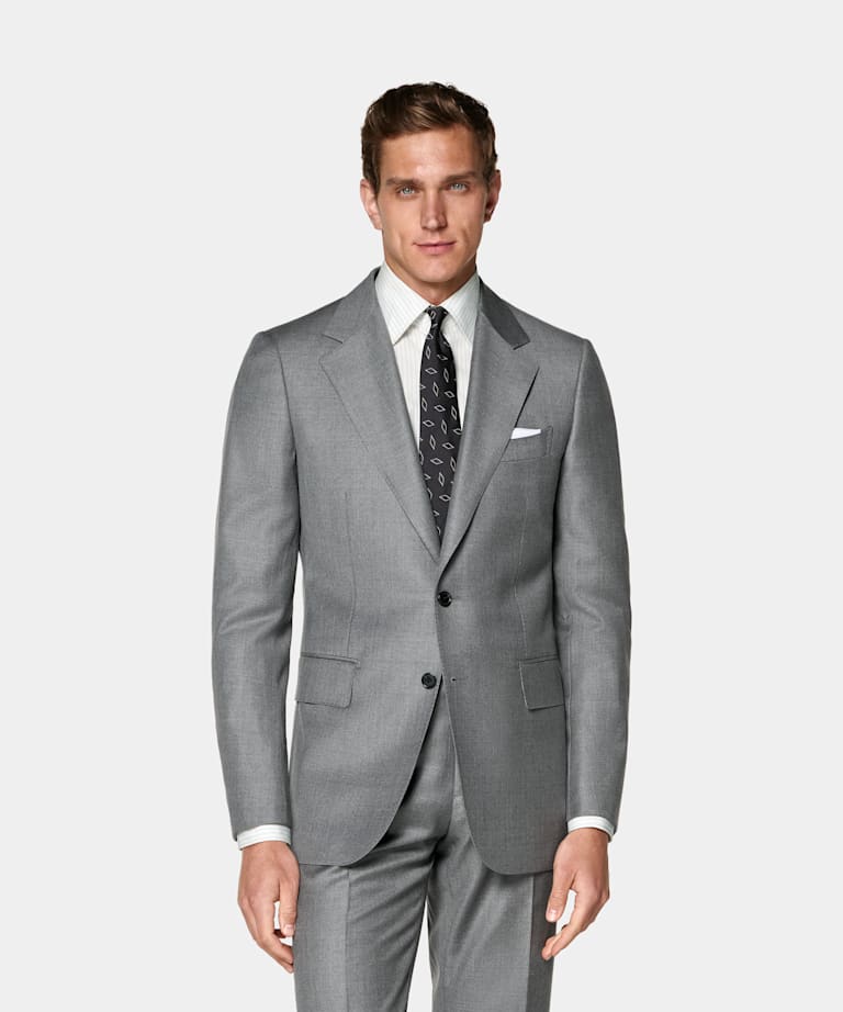 SUITSUPPLY All season Pure laine S110 par Vitale Barberis Canonico, Italie Costume Milano coupe tailored fit gris moyen