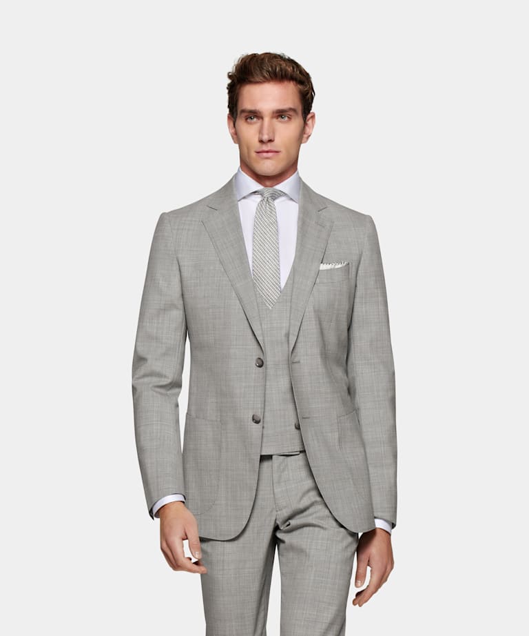 Italian Slim Fit Grey Waistcoat