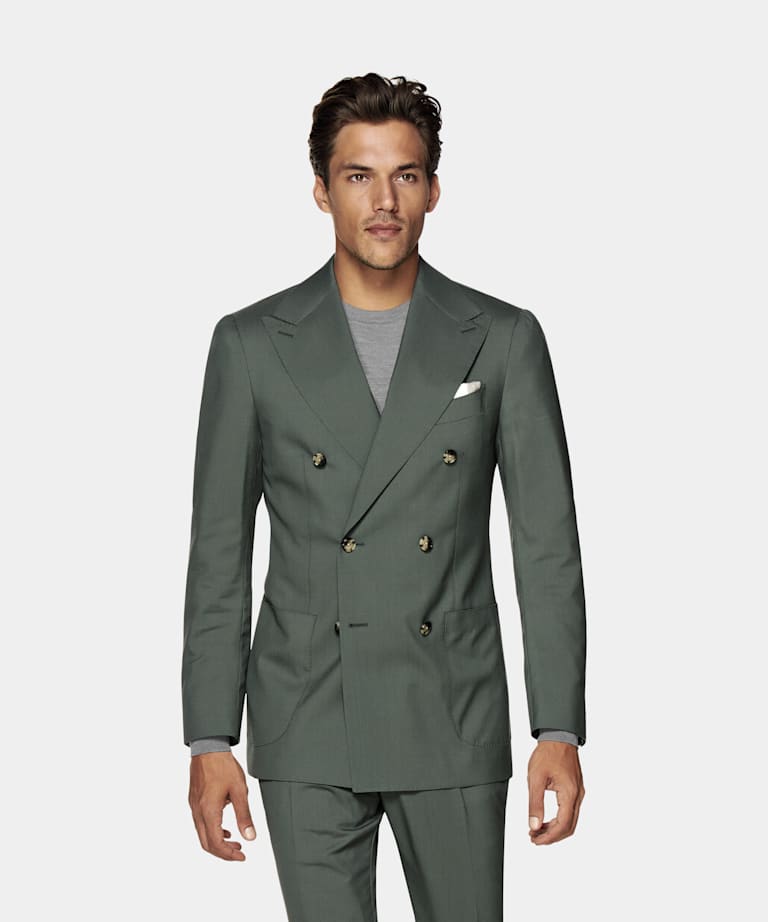 Mid Green Havana Suit | Wool Silk Linen Single Breasted | SUITSUPPLY