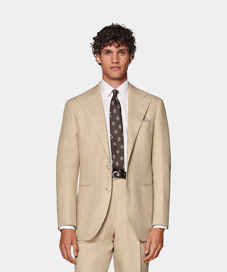 SUITSUPPLY Pur lin - Leomaster, Italie Costume Roma sable