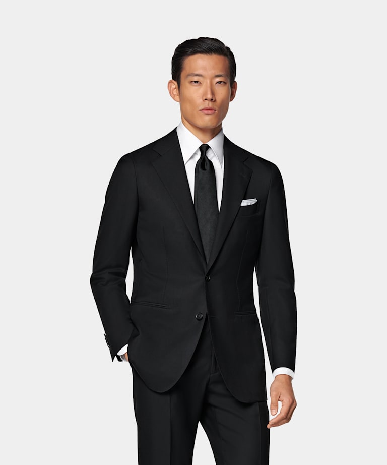 SUITSUPPLY All season Pura lana S150's - E.Thomas, Italia Abito Havana nero tailored fit