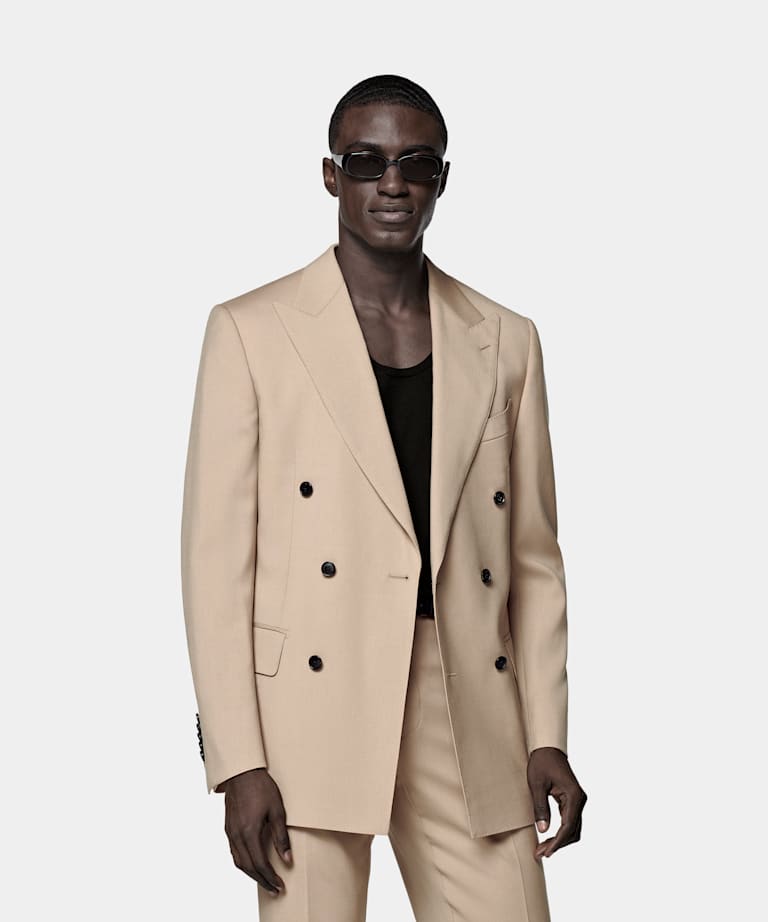SUITSUPPLY All Season Wool Mohair by Botto Giuseppe, Italy Mid Brown Tailored Fit Milano Suit