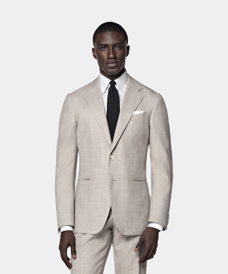 SUITSUPPLY All season Reine tropische Wolle von Vitale Barberis Canonico, Italien Havana Perennial Anzug hellbraun Tailored Fit