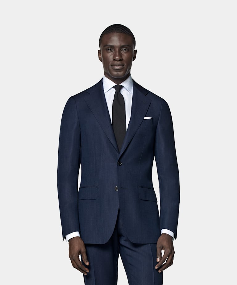 SUITSUPPLY All Season Czysta wełna S110's od Reda, Włochy Garnitur Perennial Havana tailored fit granatowy