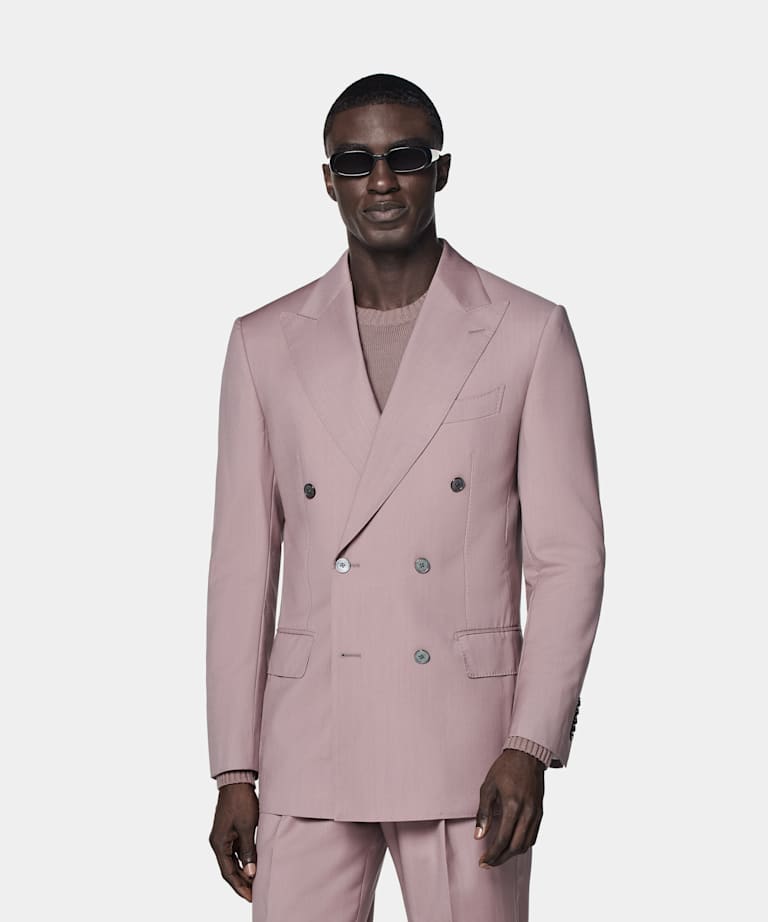 SUITSUPPLY All Season Wool Mohair by Rogna, Italy Purple Tailored Fit Milano Suit