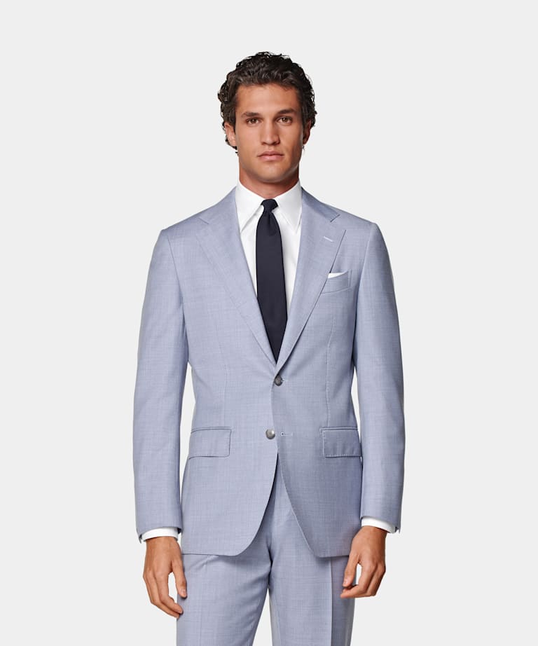 SUITSUPPLY All season Reine Schurwolle von Reda, Italien Havana Perennial Anzug hellblau Tailored Fit