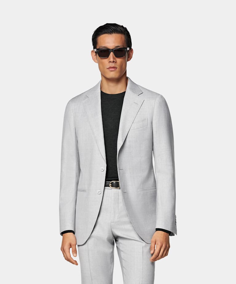 SUITSUPPLY All season Pura lana - Reda, Italia Abito Havana Perennial grigio chiaro tailored fit