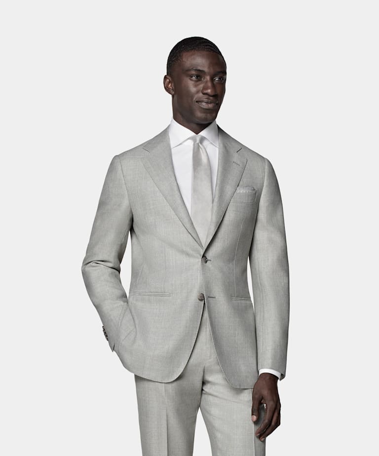SUITSUPPLY Pure Wool by Vitale Barberis Canonico, Italy Light Grey Havana Suit