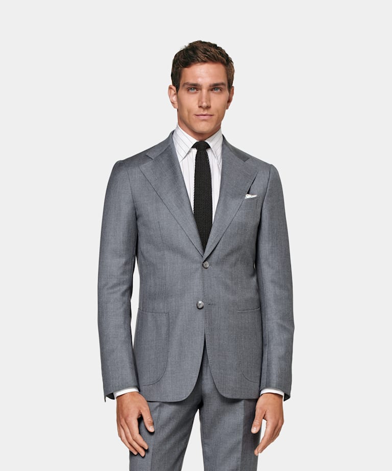 SUITSUPPLY Pure S130's Wool by Vitale Barberis Canonico, Italy Mid Grey Perennial Havana Suit