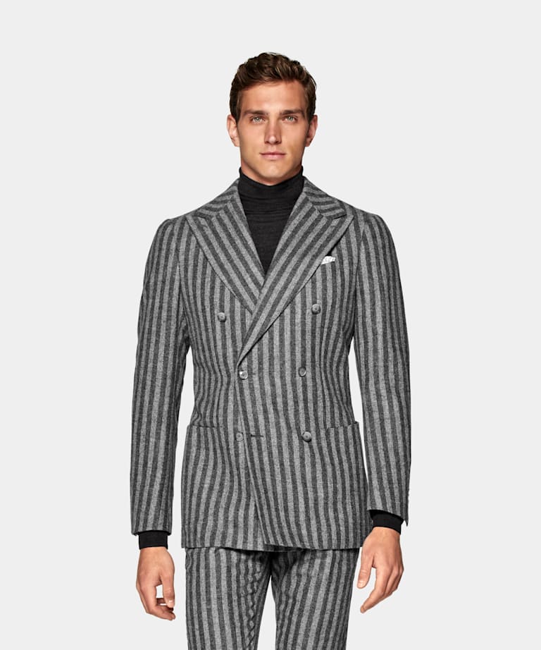 Mid Grey Striped Havana Suit