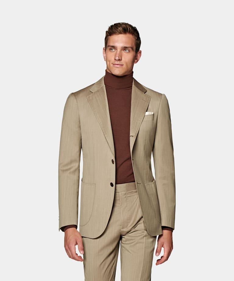 Mid Brown Herringbone Havana Suit