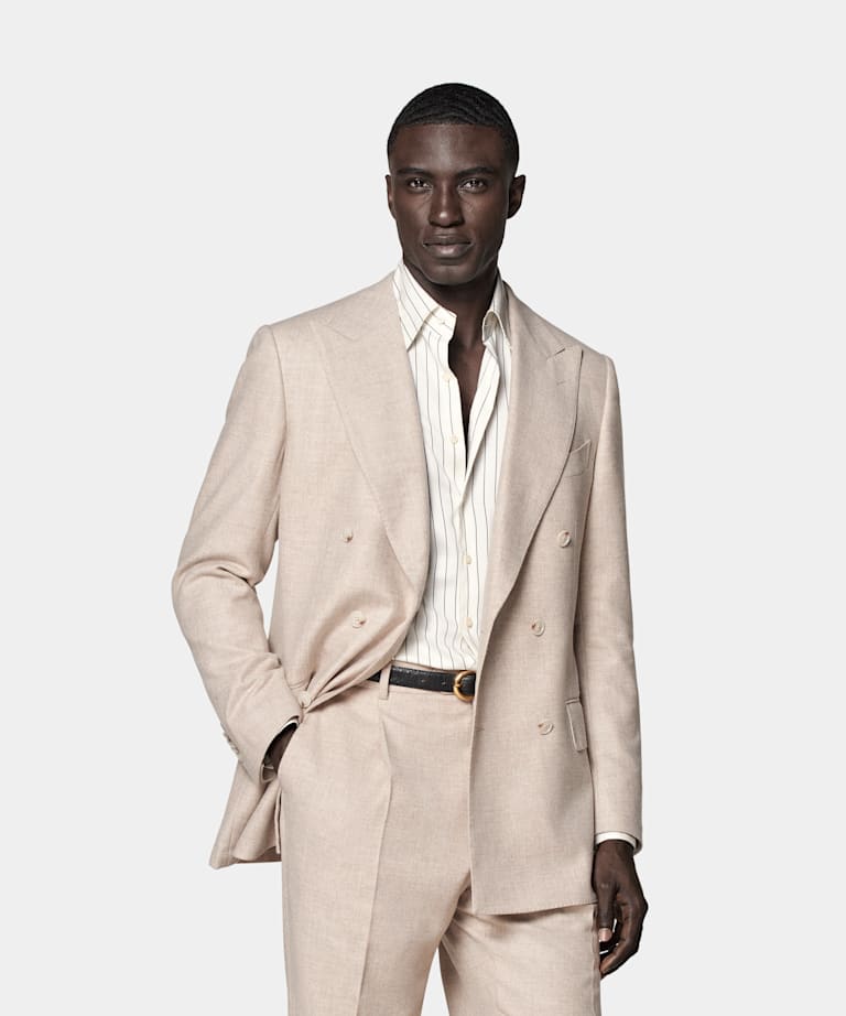 Sand Tailored Fit Milano Suit