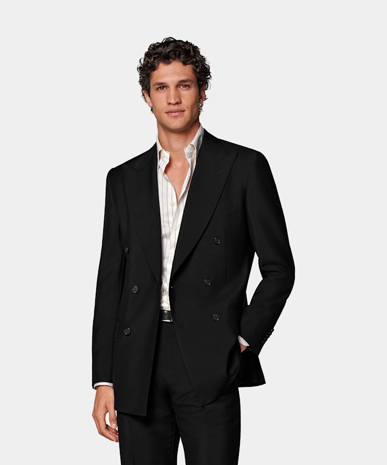 SUITSUPPLY All season Laine et mohair - Vitale Barberis Canonico, Italie Costume Milano coupe Tailored noir