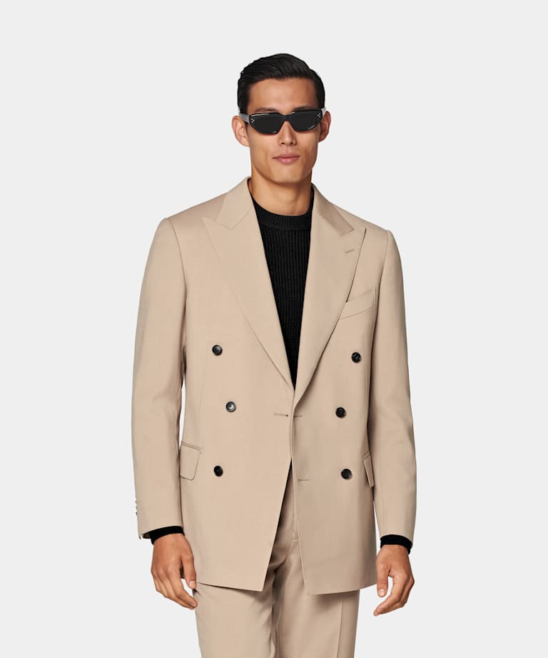SUITSUPPLY All Season Wool Mohair by Botto Giuseppe, Italy Mid Brown Tailored Fit Milano Suit