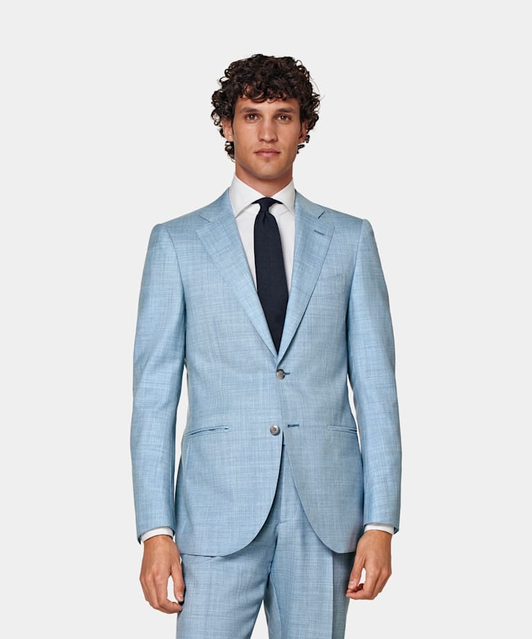SUITSUPPLY Pure Tropical Wool by Vitale Barberis Canonico, Italy Light Blue Perennial Lazio Suit