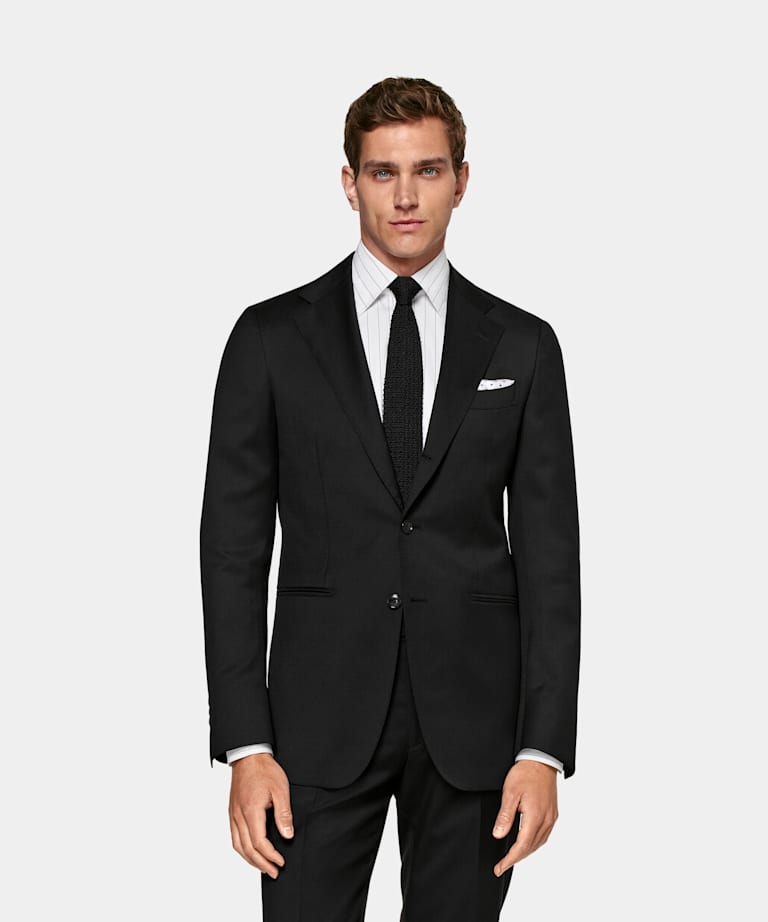 SUITSUPPLY Pure S110's Wool by Reda, Italy Black Perennial Havana Suit