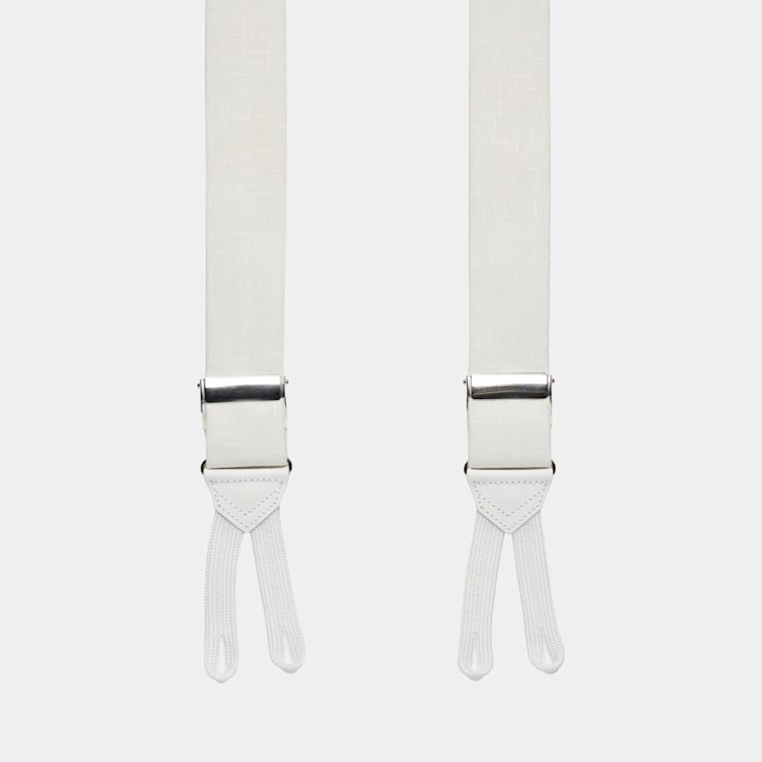 SUITSUPPLY Linen by Albert Thurston, UK White Non Elastic Suspenders