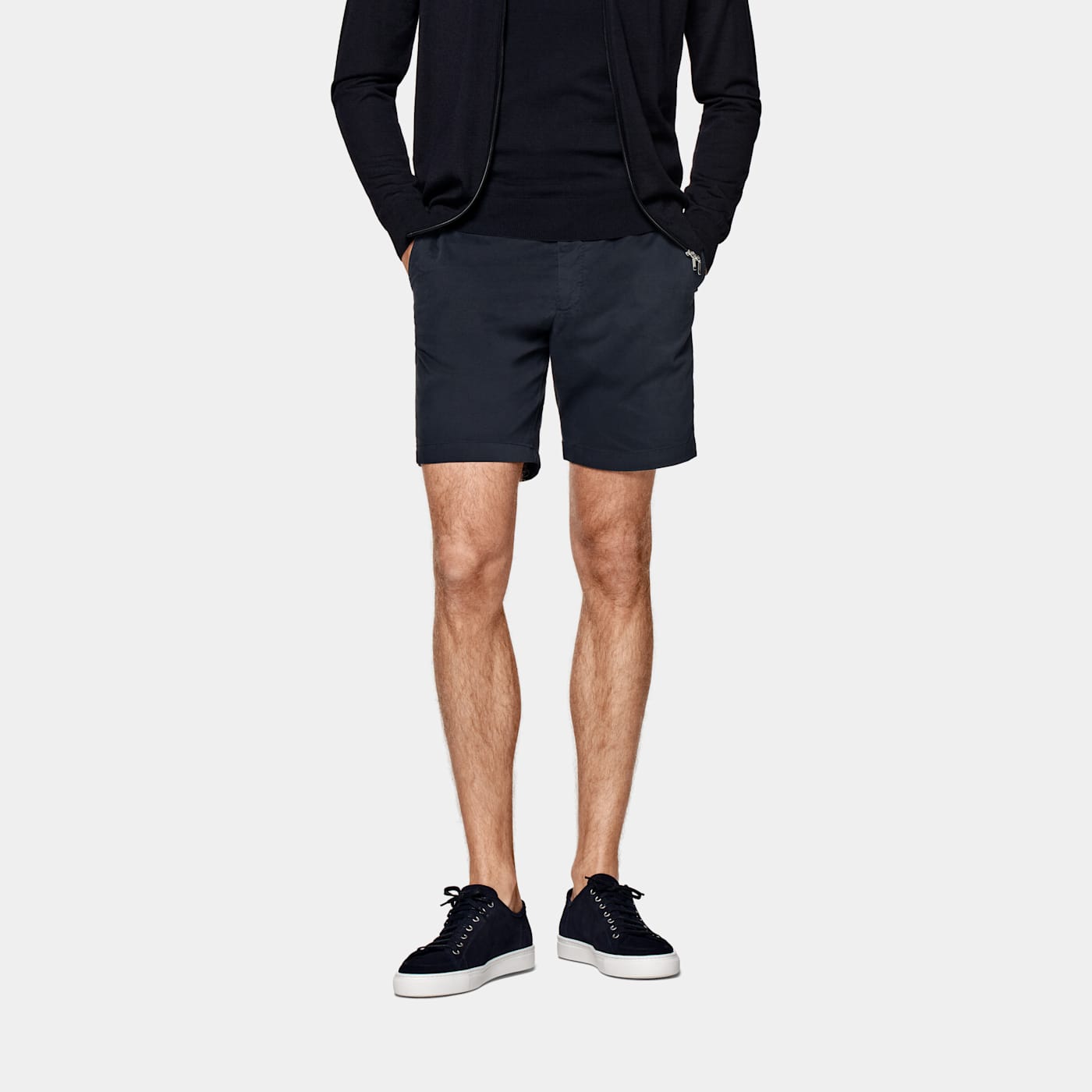 Suitsupply Navy Porto Shorts In Black
