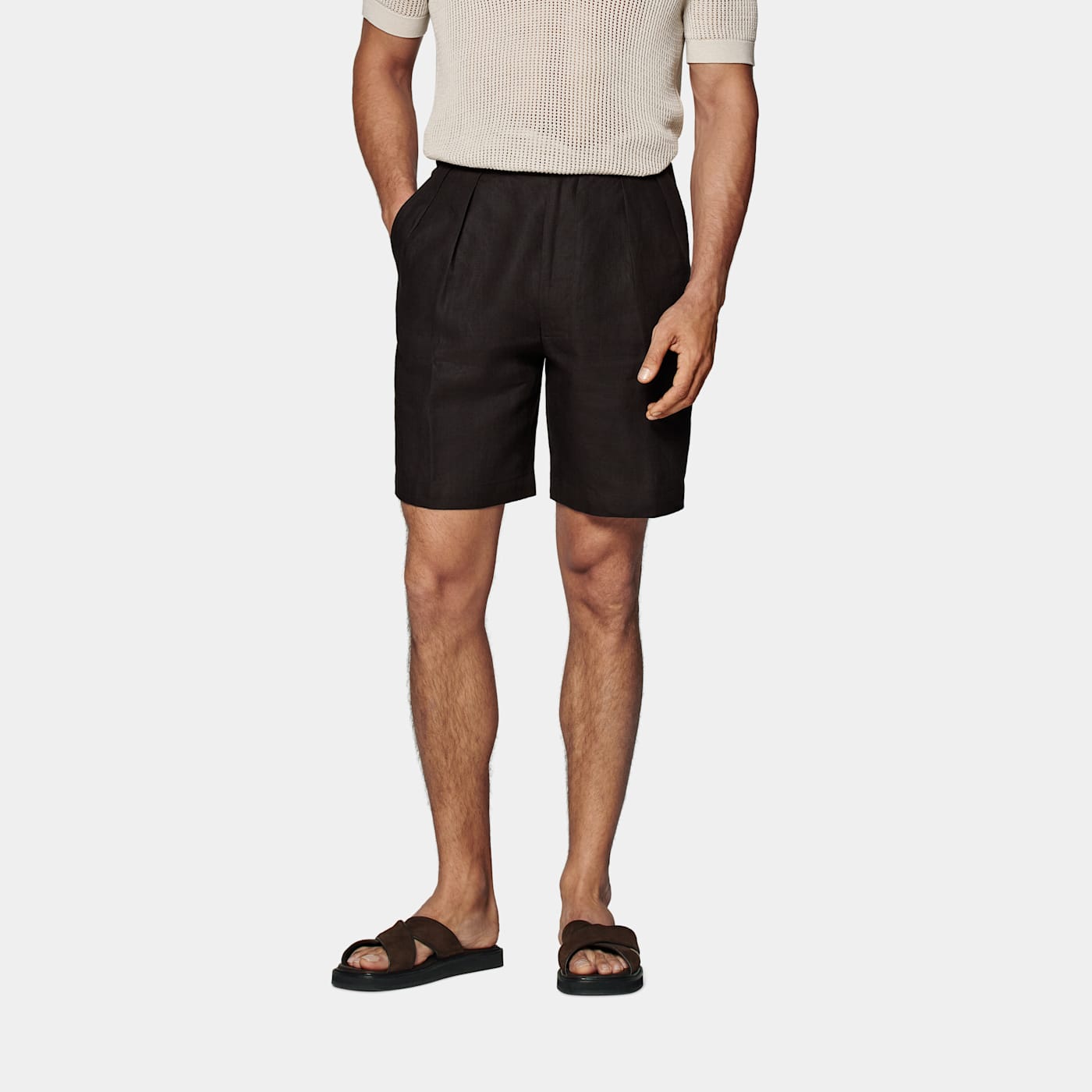 Suitsupply Short Straight Leg Marron Foncé