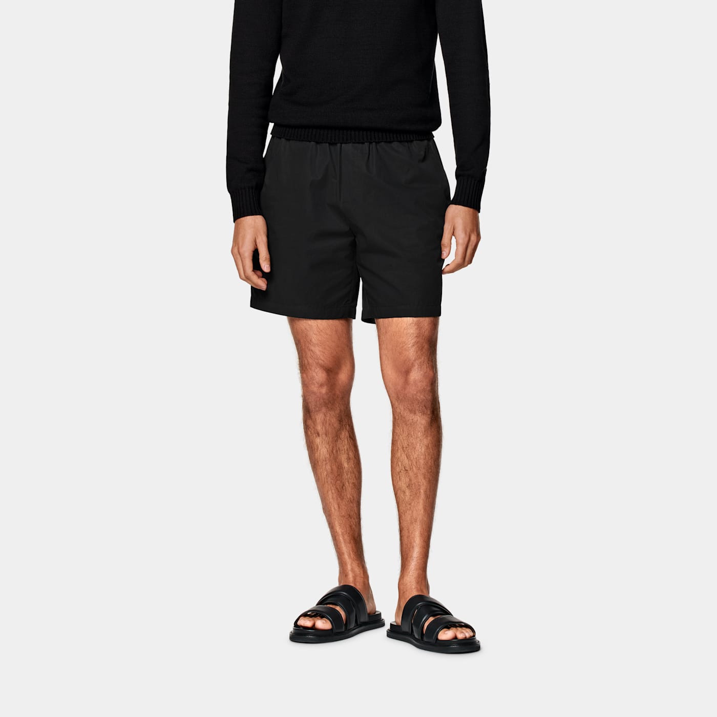 Suitsupply Navy Pleated Firenze Shorts