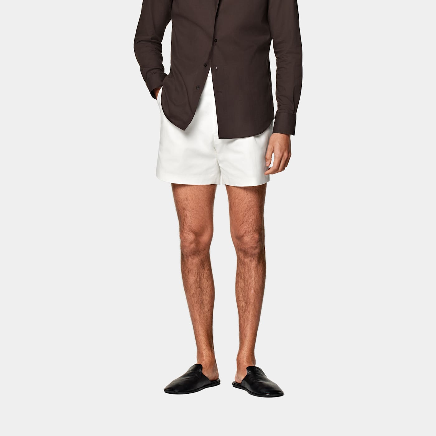 Suitsupply Off-white Straight Leg Shorts