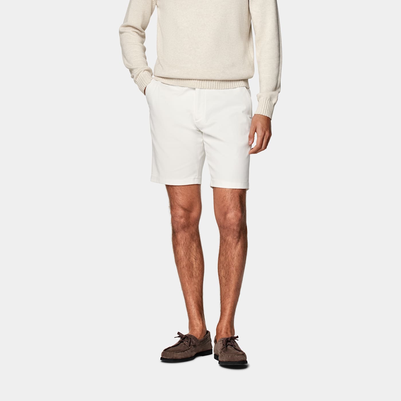 Suitsupply Off-white Slim Leg Chino Shorts