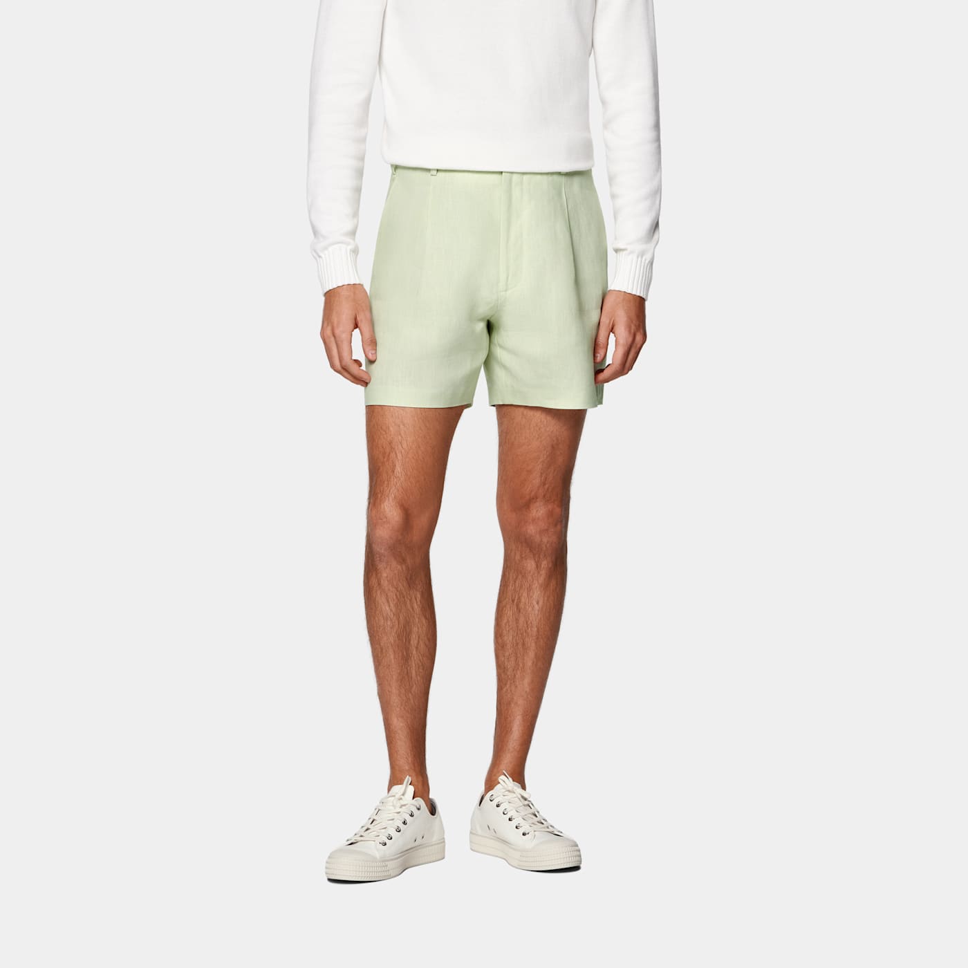 Suitsupply Light Green Straight Leg Shorts