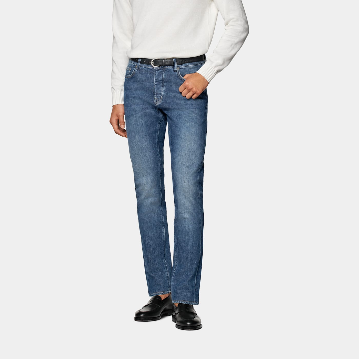Suitsupply Mid Blue Slim Leg Tapered Jules Jeans