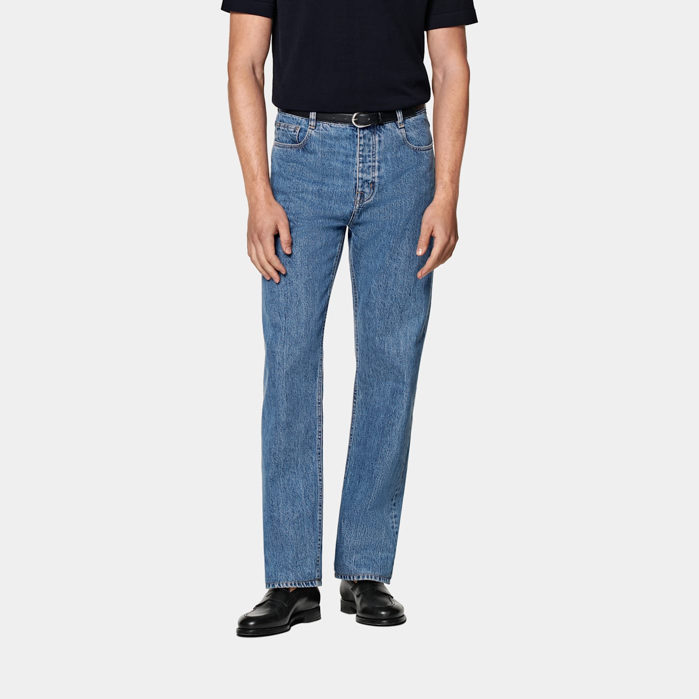 Suitsupply Mid Blue Straight Leg Charles Jeans
