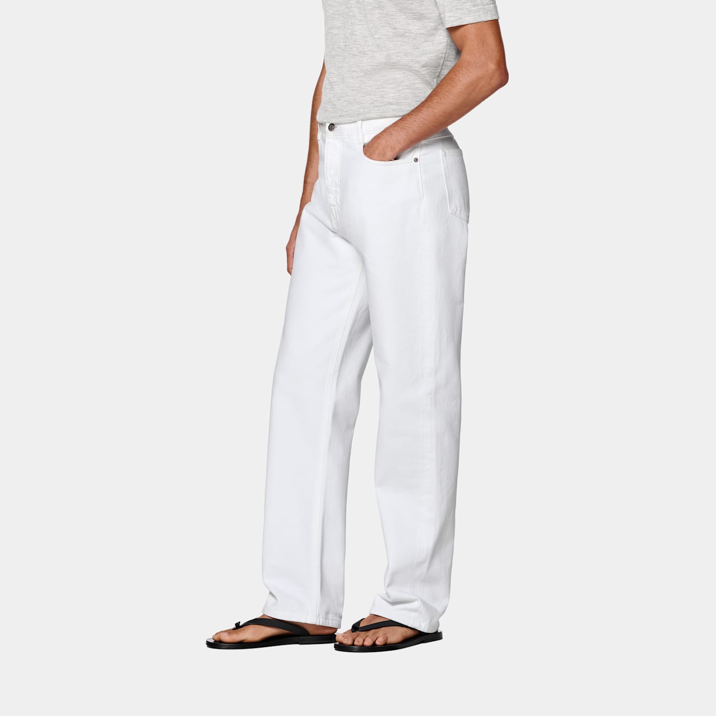 Suitsupply White Straight Leg Jeans