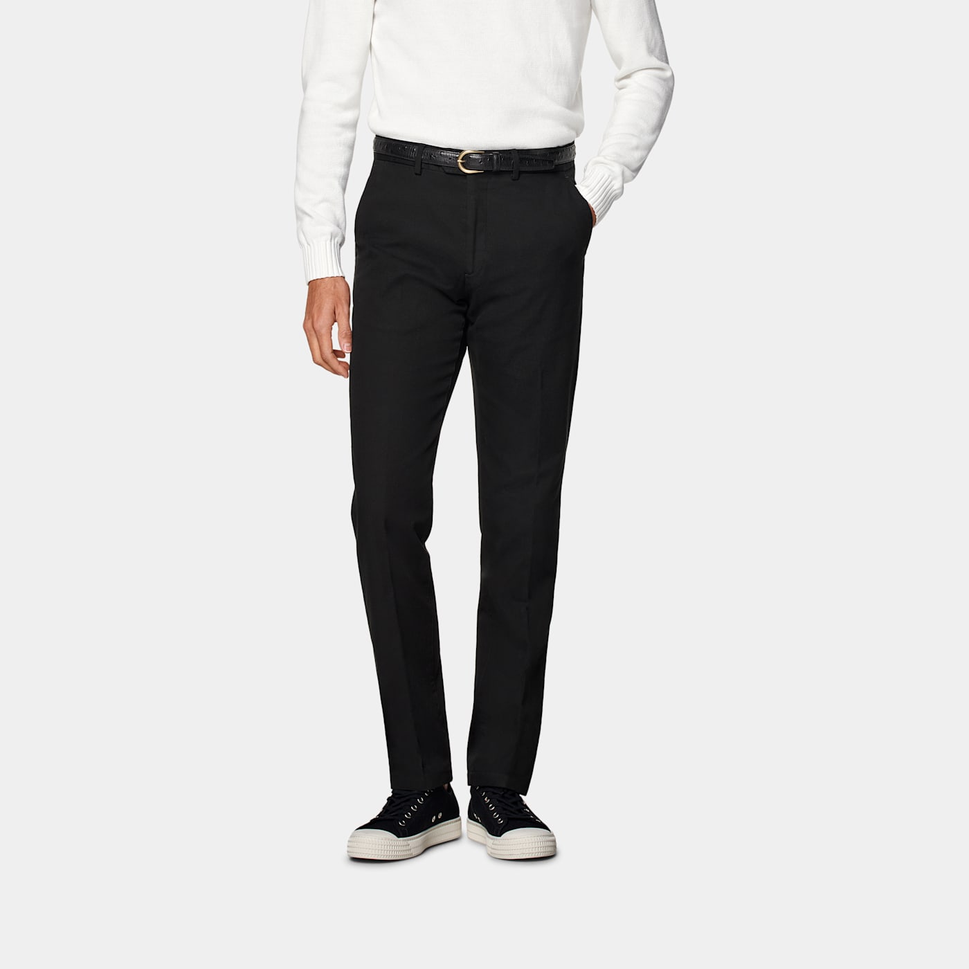 Suitsupply Black Slim Leg Straight Chinos