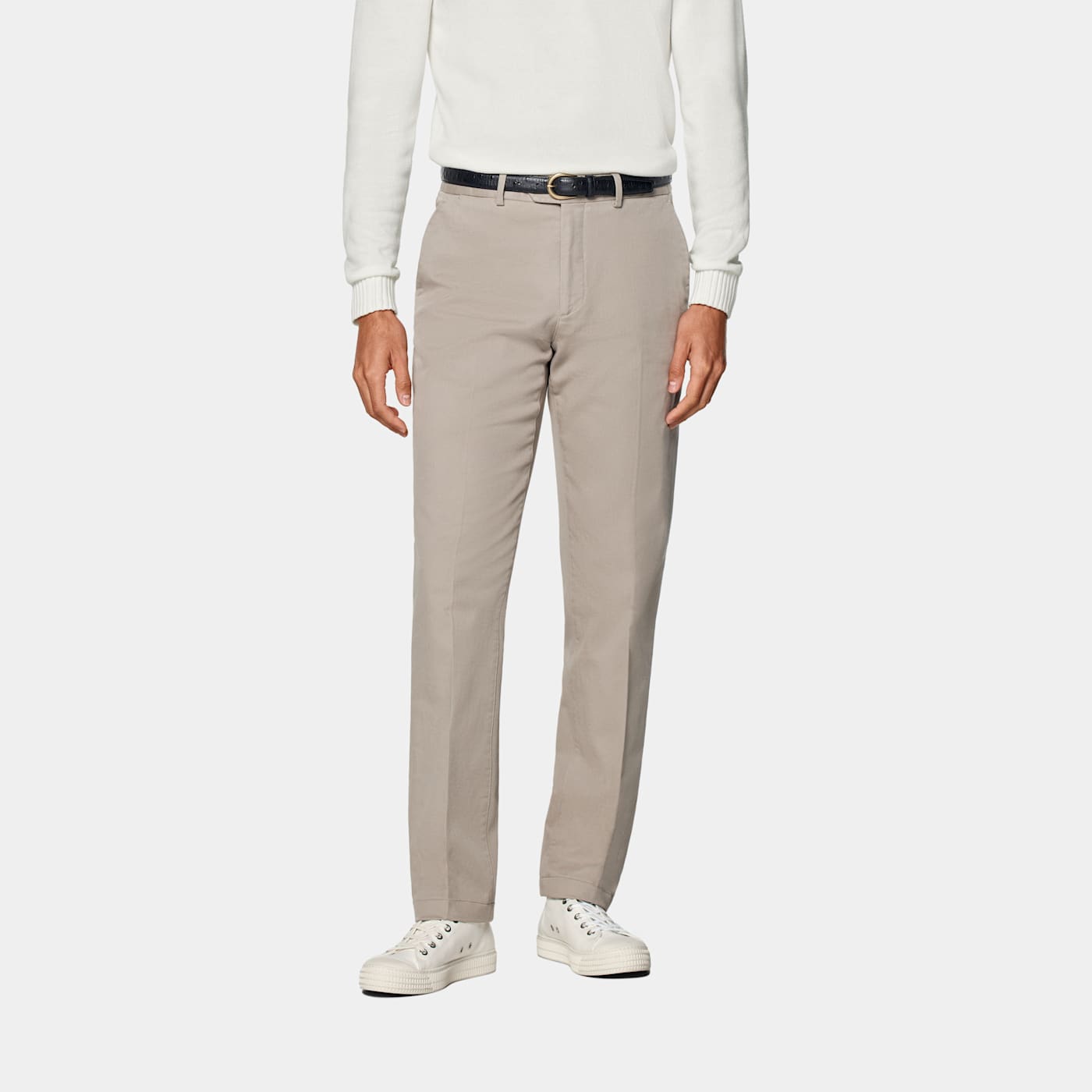 Suitsupply Taupe Slim Leg Straight Chinos
