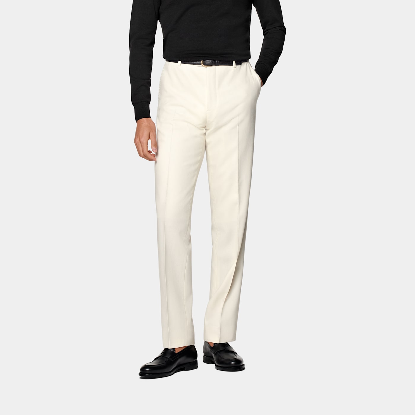 Suitsupply Off-white Straight Leg Trousers