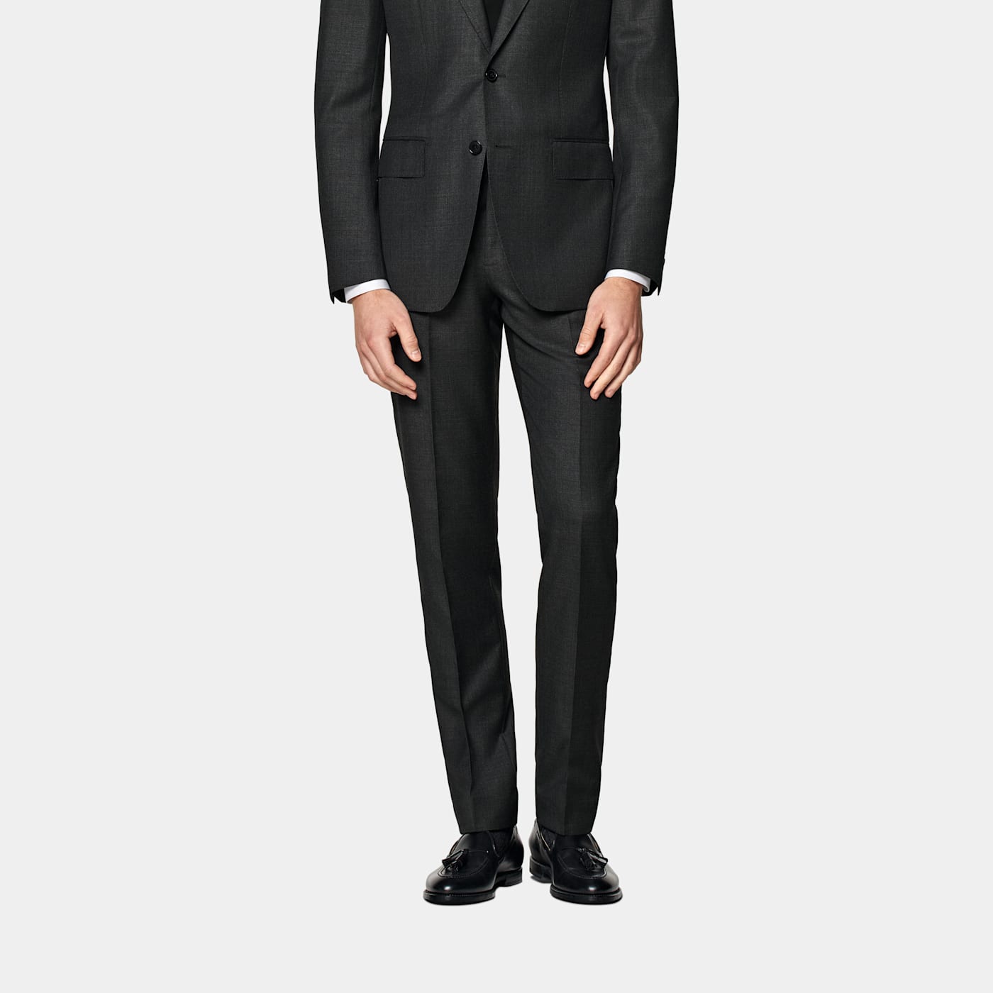 Suitsupply Dark Grey Brescia Suit Pants In Black