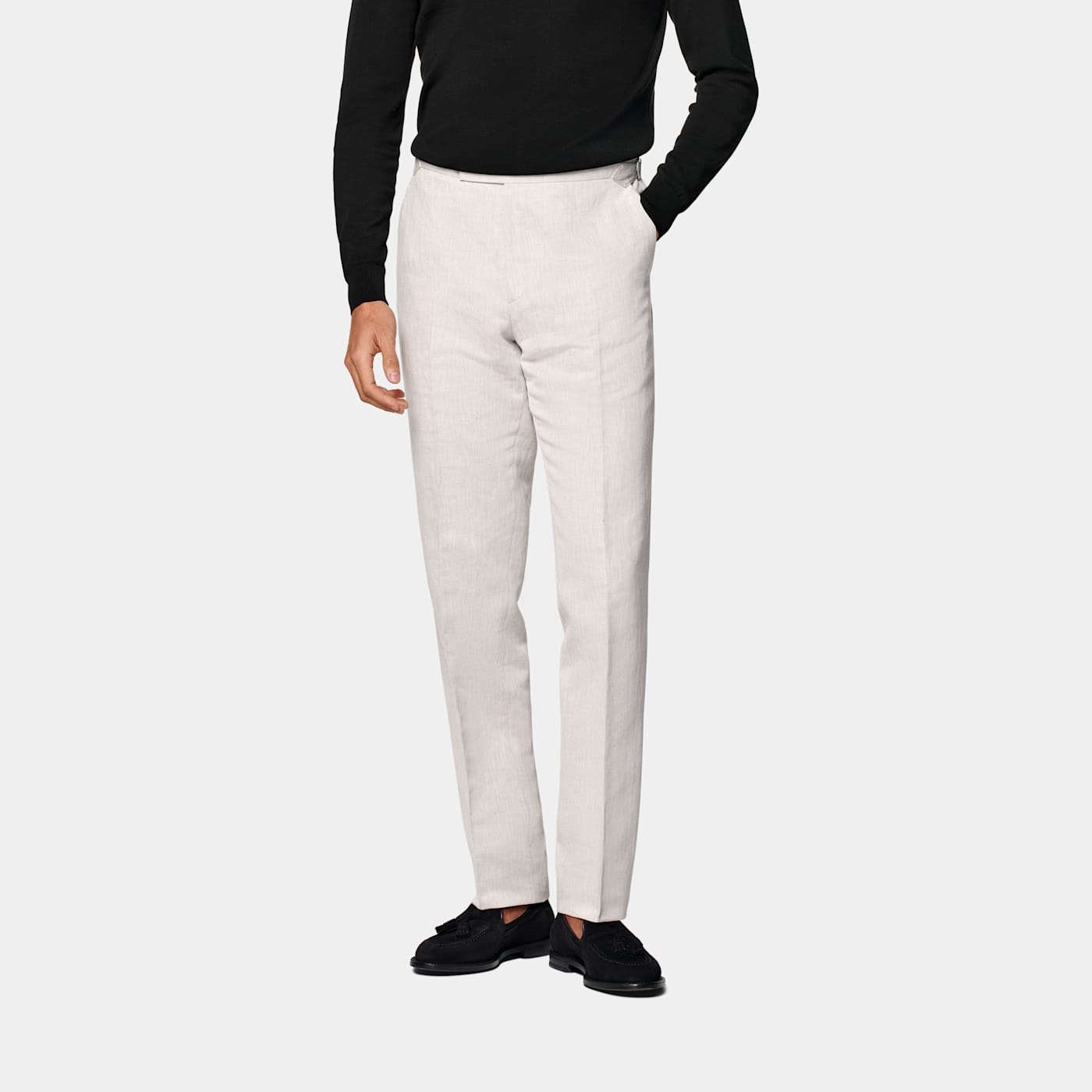 Suitsupply Light Taupe Straight Leg Suit Trousers