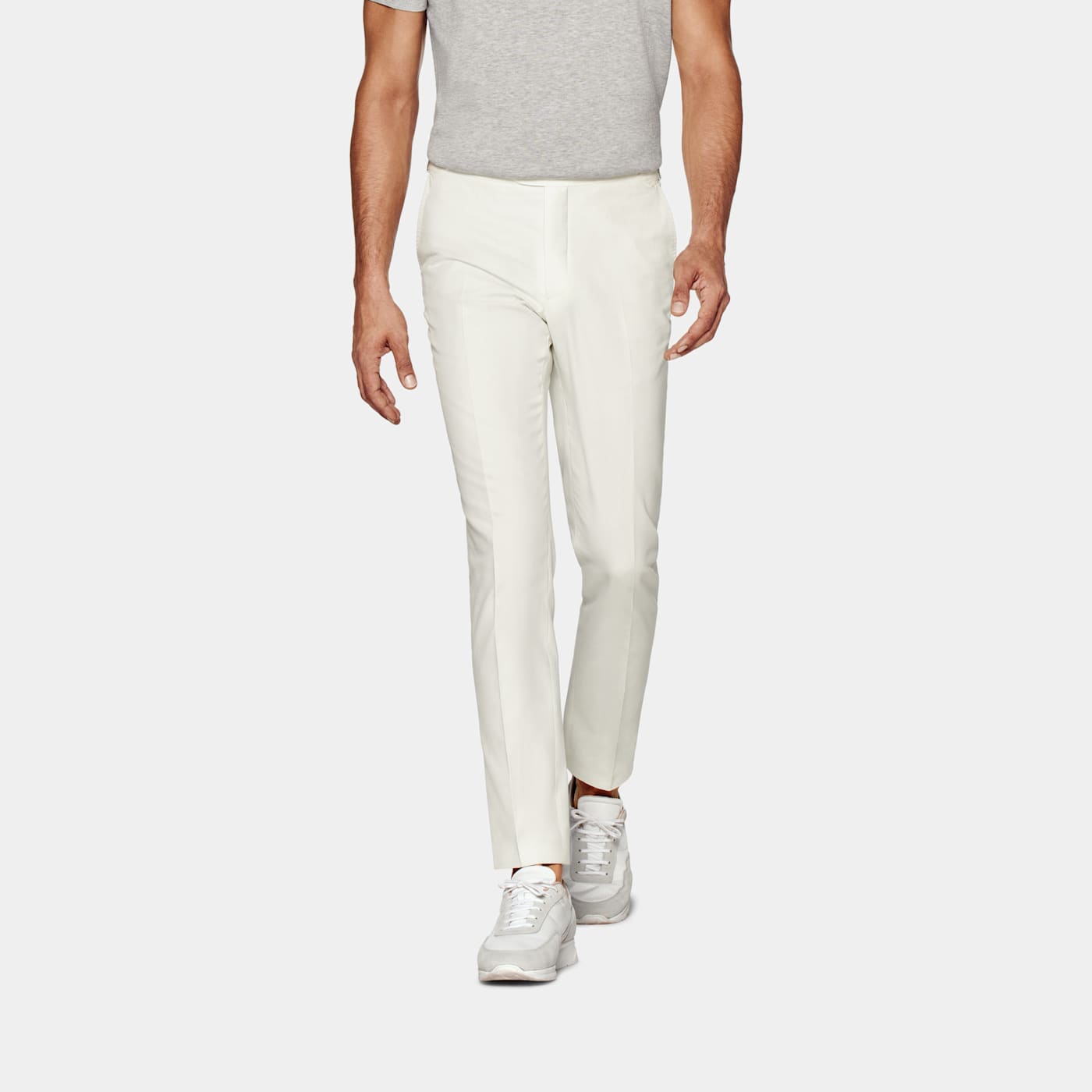 Shop Suitsupply Off-white Slim Leg Straight Brescia Pants