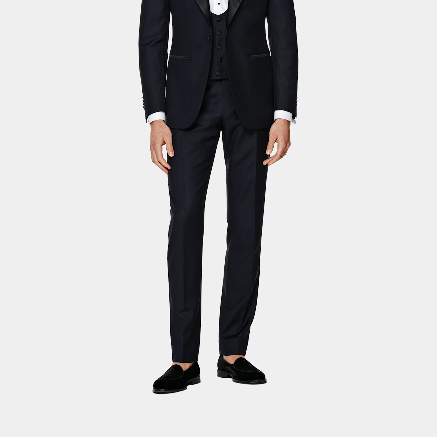 Shop Suitsupply Navy Brescia Tuxedo Trousers