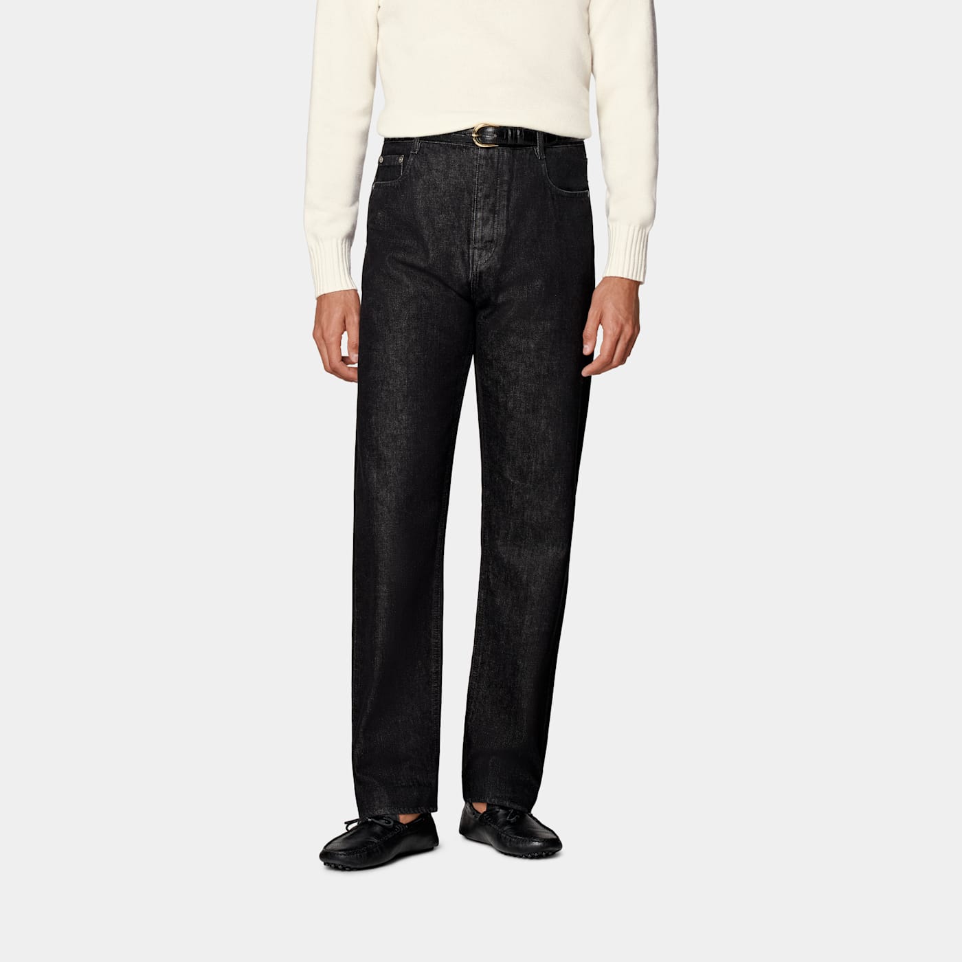 Suitsupply Dark Grey Straight Leg Tapered Jeans