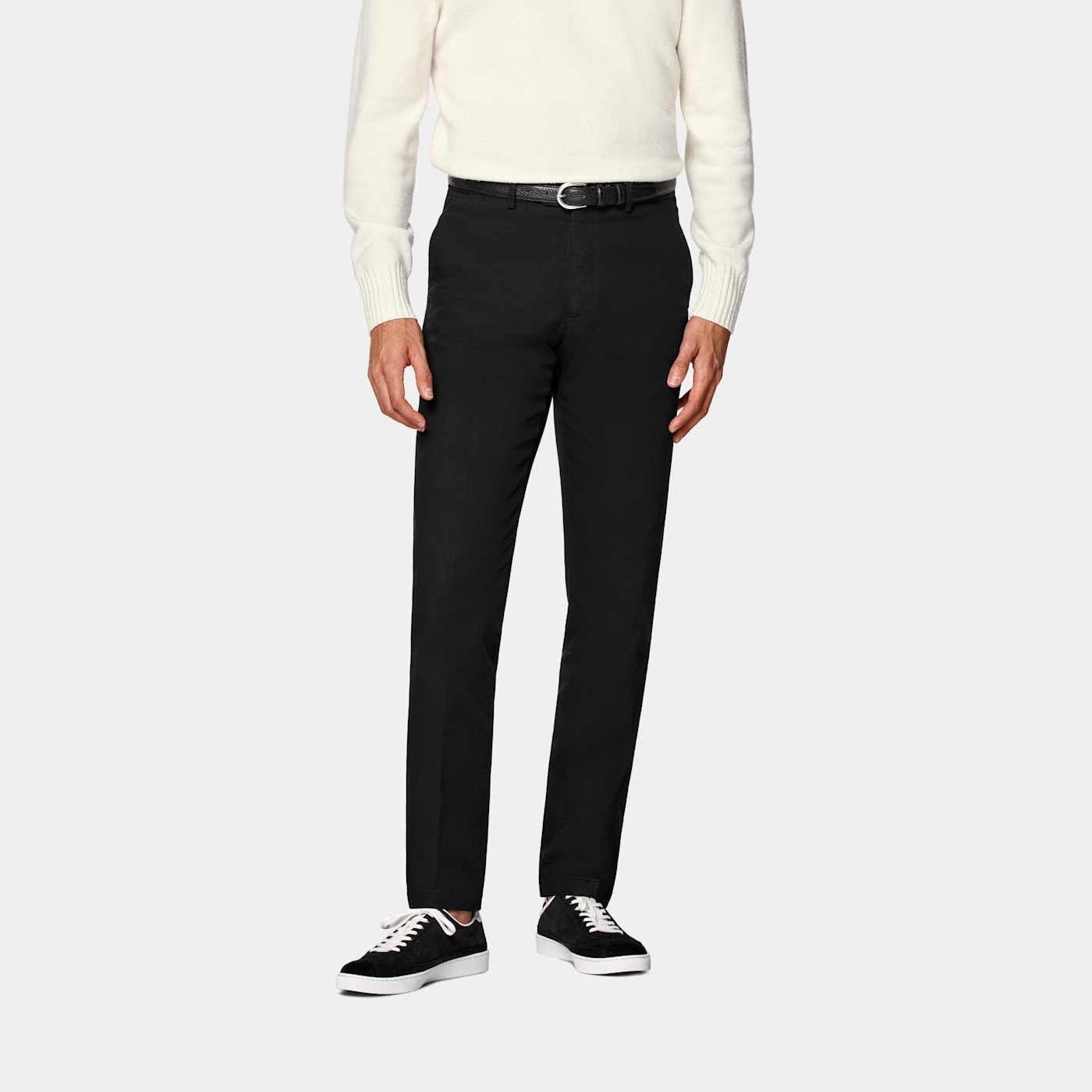 Suitsupply Black Slim Leg Straight Tuxedo Pants