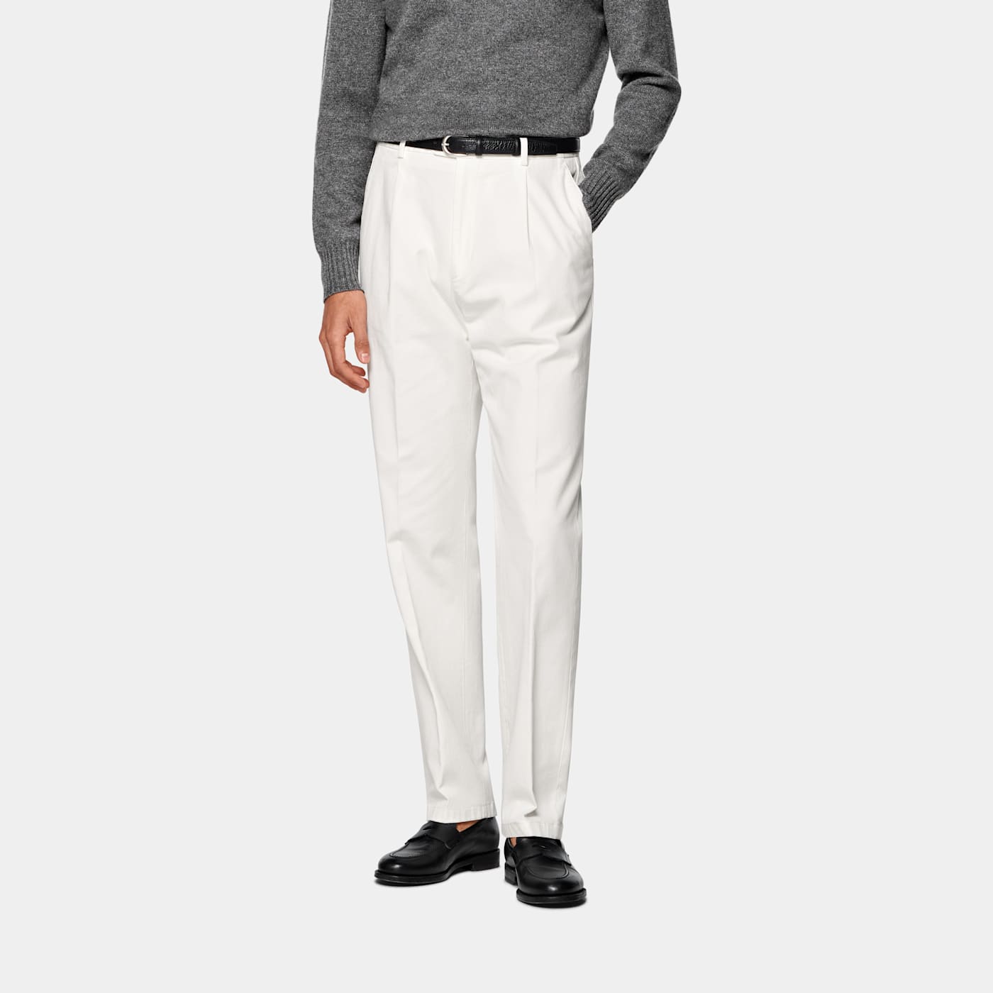 Suitsupply Off-white Wide Leg Tapered Chinos