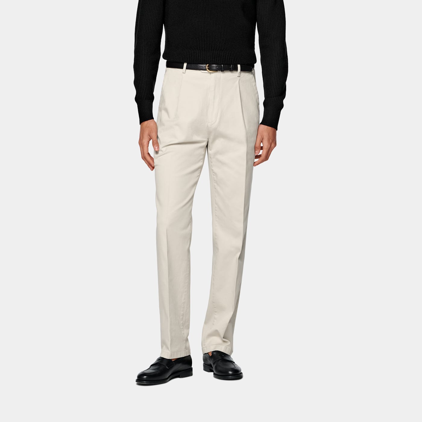 Suitsupply Sand Wide Leg Tapered Chinos In Sand