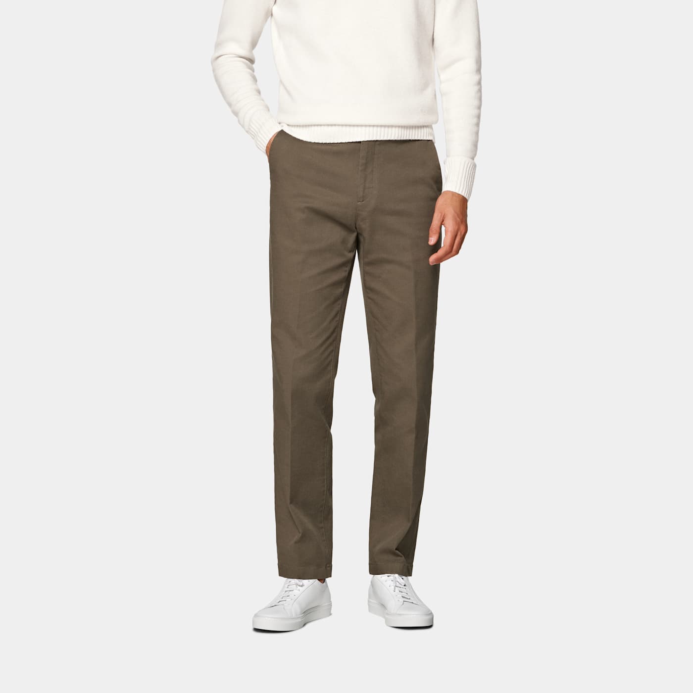 Suitsupply Mid Green Slim Leg Straight Chinos