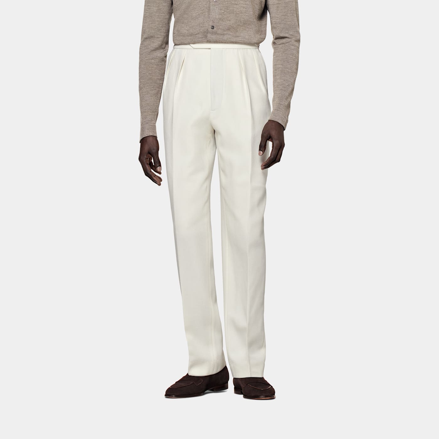 Suitsupply Off-white Pleated Mira Pants In Neutral