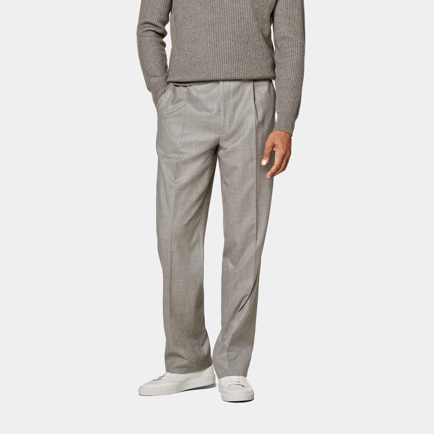 Suitsupply Taupe Pleated Duca Pants In Neutral
