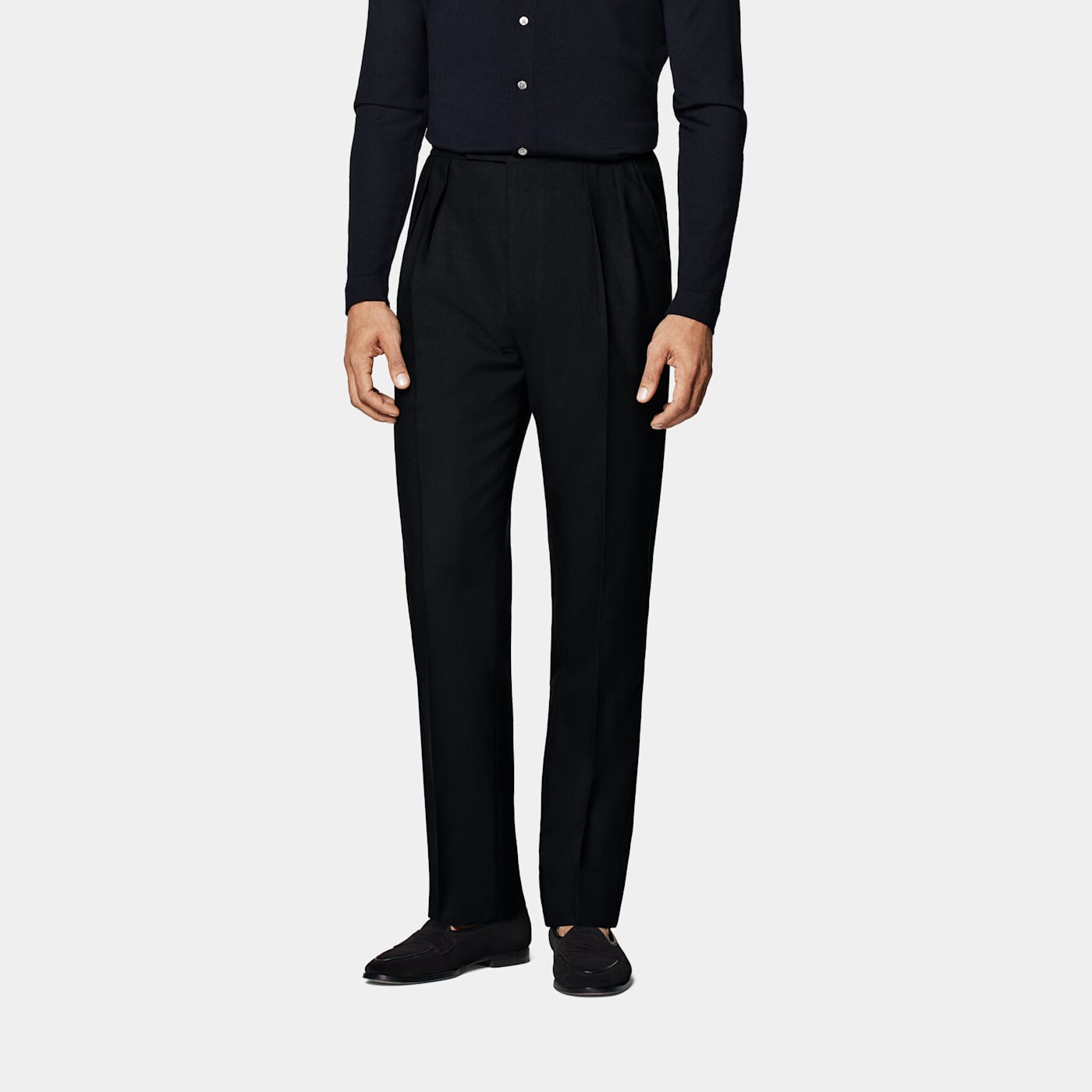 Suitsupply Black Pleated Mira Pants
