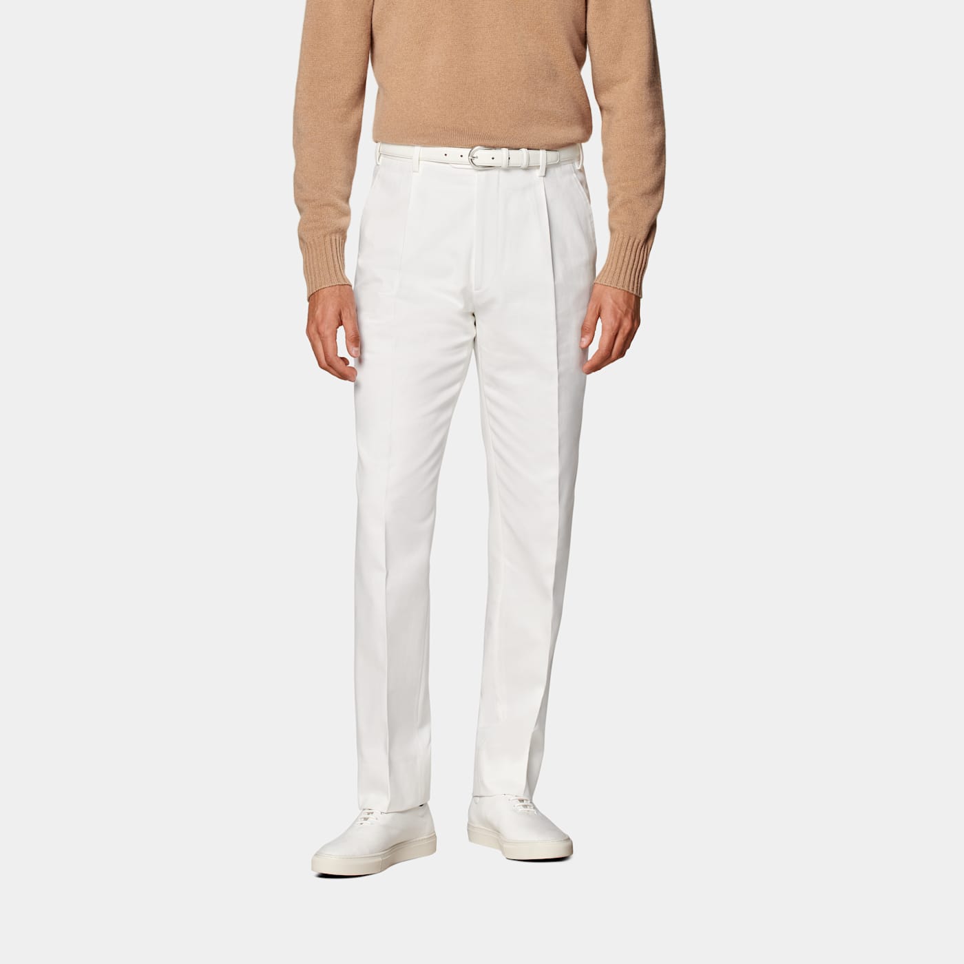 Suitsupply Off-white Wide Leg Tapered Pants