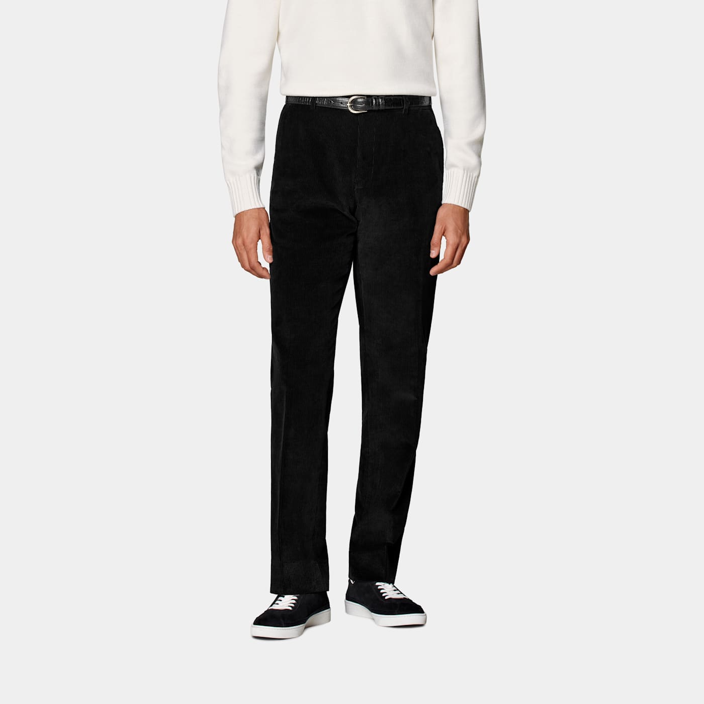 Suitsupply Black Straight Leg Trousers