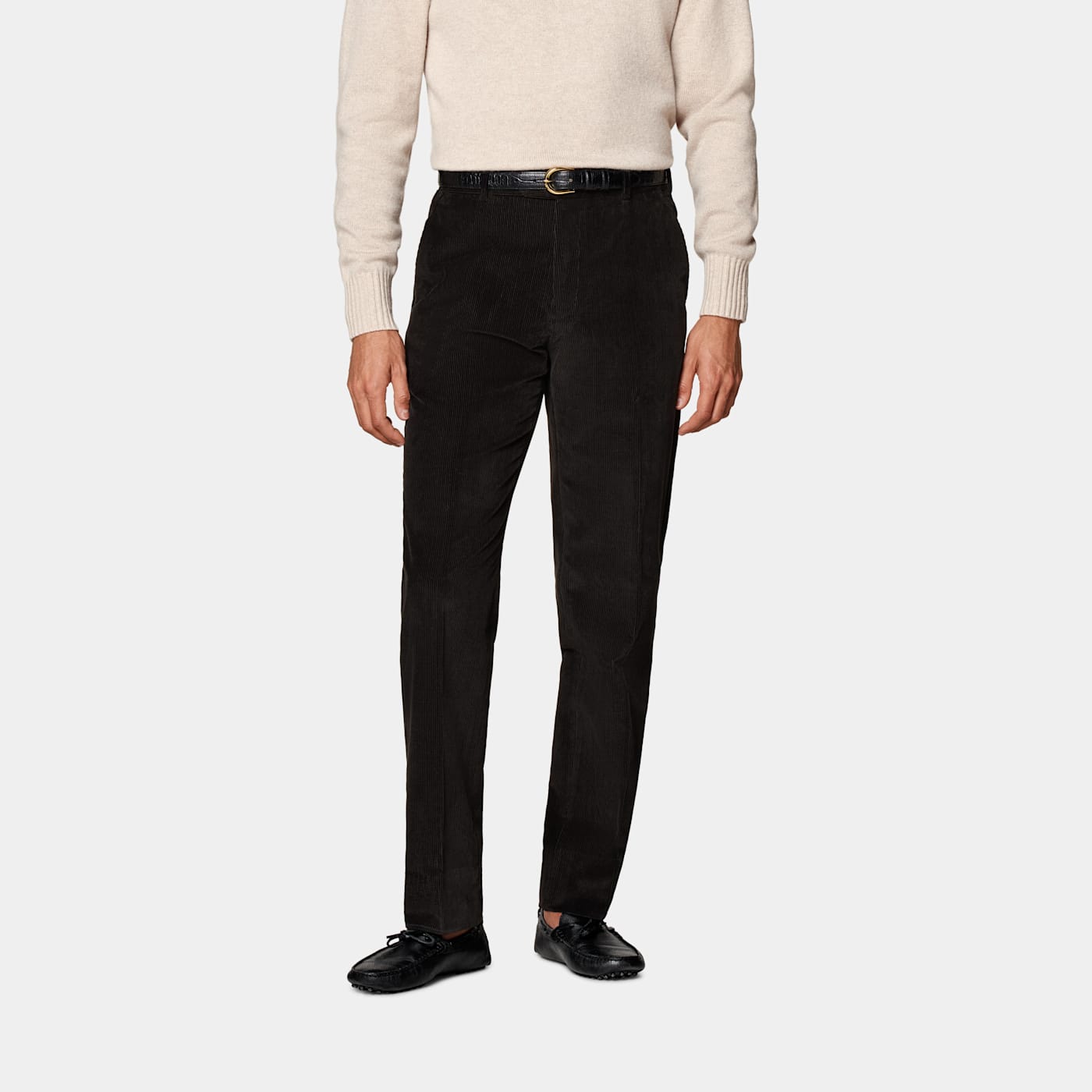 Suitsupply Dark Brown Straight Leg Trousers